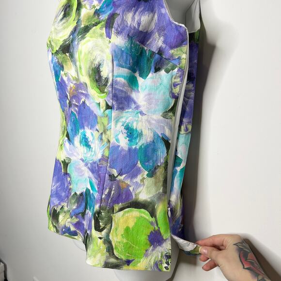 SARA CAMPBELL Floral Peonies Top Women 2 Bloomcore Quiet Luxury Spring Old Money - Picture 4 of 7